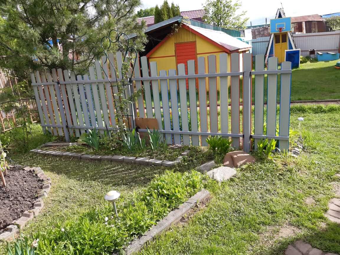 забор из разноцветного штакетника односторонний фото3 в Йошкар-Оле